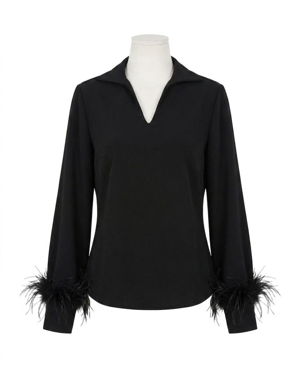 NEW TYLER BOE erin ponte feather sleeve top in black